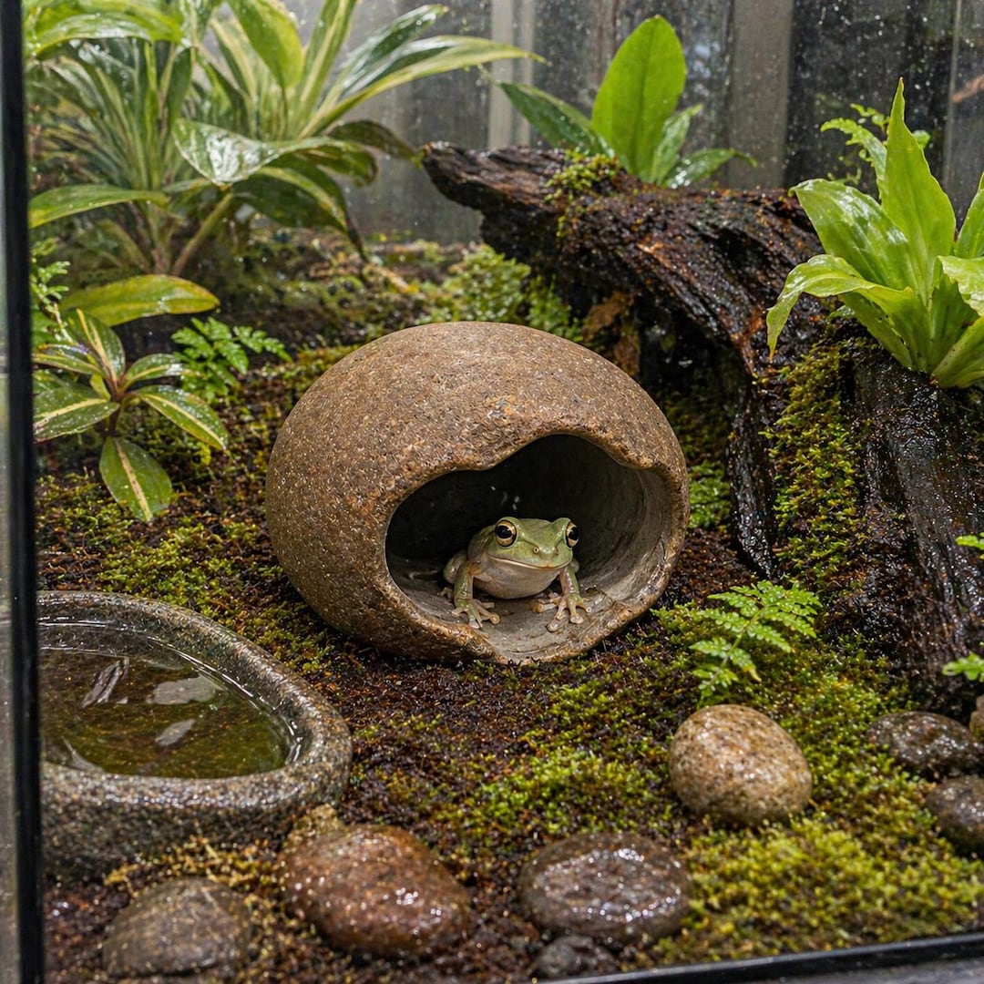 Mini Frog Hide Terrarium Cave, Small Frog Shelter for Dart Frog, Tiny ...