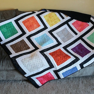 Lap Quilt, Couch quilt, Couch blanket, Lap blanket, quilt, rainbow, polka dots, steps