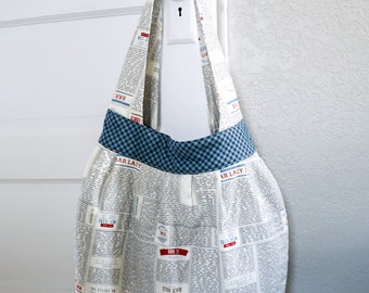 Large purse, Large bag, Market bag, Beach bag, Newspaper print bag, diaper bag, Ranch, Branding, Western