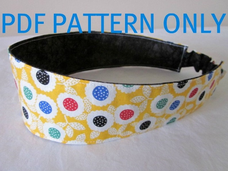 PDF Sewing Pattern Reversible Elastic Headband / Fabric Headband Sewing