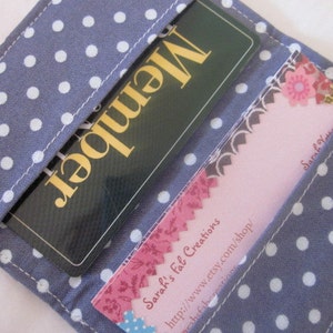 Card Holder, mini pocket wallet, grey, polka dots image 2