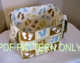 PDF Sewing Pattern, Diaper Caddy Sewing Pattern, Basket Sewing Pattern, Home Decor Basket, INSTANT Download