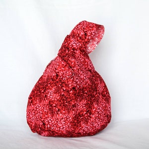 Japanische Knotentasche, wendbar, Projekttasche, rot, blumen, valentines, love