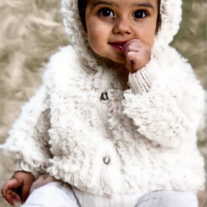 Vintage 1970s Baby Hooded Jacket Knitting Pattern: Bouclé Loop Stitch Coat (PDF Download)