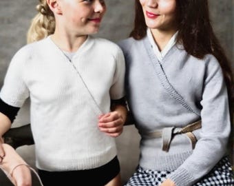 Vintage 1960s Ballet Wrap Cardigan Knitting Pattern | Girls Dance Sweater (PDF Download)