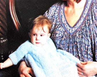 Vintage 1970s Cable Knit Baby Sleeping Bag Pattern (PDF Download)