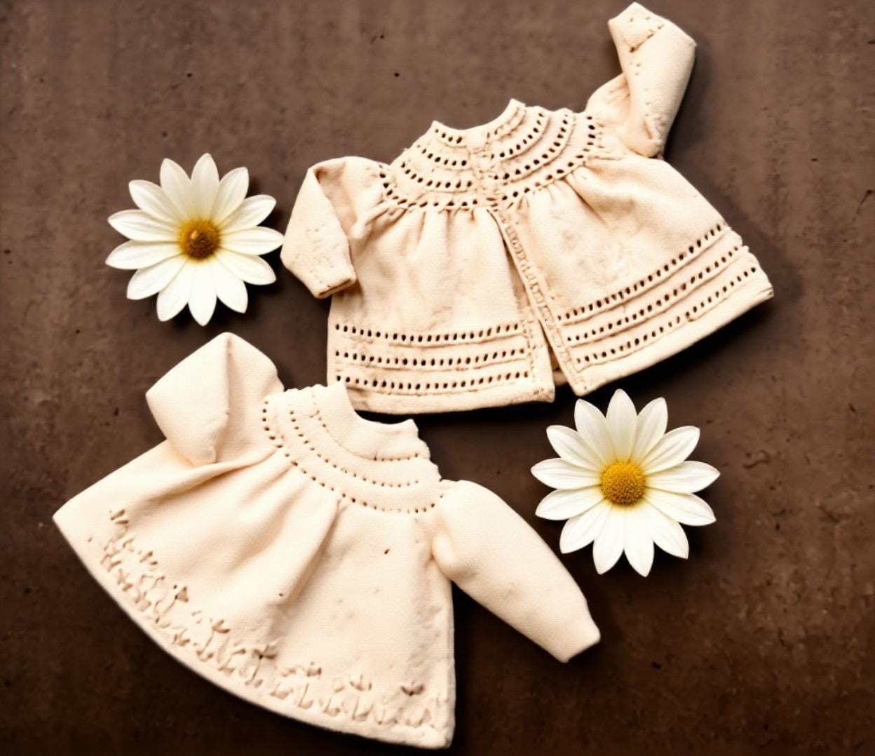 Vintage Baby Angel Top Knitting Pattern – Lace Yoke Heirloom Cardigan ...