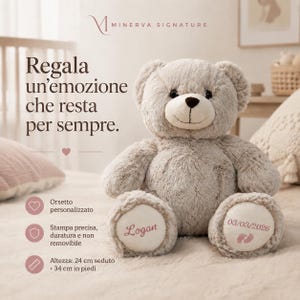 Personalized Teddy Bear, Baby Shower Gift, Newborn Gift, Baby Shower Gift, Newborn, Baby, Child, Birth Gift, Date of Birth