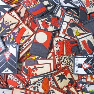 1940 a 70s 11 peças vintage japonesas aleatórias HANAHUDA cartas de jogo pacote de coisas efêmeras de papel