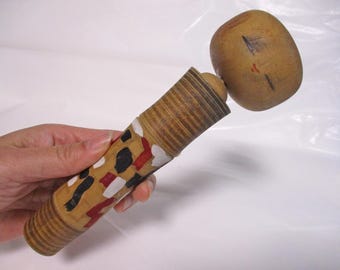 3.5 インチ ヴィンテージ 日本の伝統的な木製こけし人形 1927 年