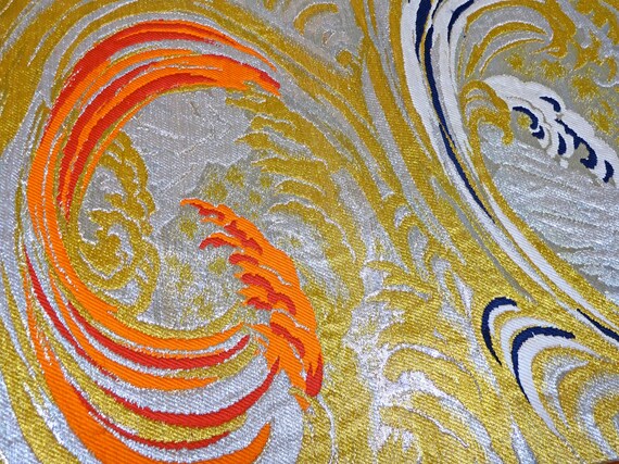 Vintage Metallic OBI KIMONO Fabric scrap