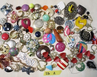 1lb Lot of Vintage Destash Junk Drawer Jewelry for Craft A