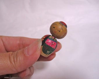 1.3inch Vintage Japanese Wooden KOKESHI Doll 2298