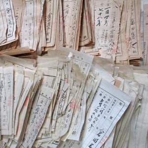 1885-1909 30p Antikes japanisches Quittungspapier Ephemera Scrap Assorted Pack