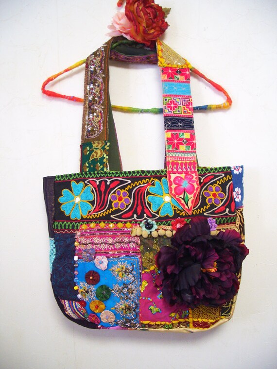 Items similar to SALE 30% off Bohemian Vintage Patchwork Tote bag on Etsy