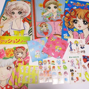 1960 to 70s vintage Japanese Girls Paper cut out mini stickers Ephemera Scrap Pack 2302