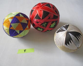 3Vintage Japanese "TEMARI" Fiber Ball Home DECO