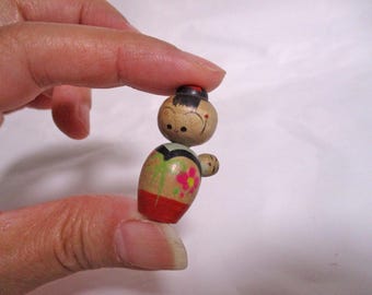 1.3inch Vintage Japanese Wooden KOKESHI Doll 2299