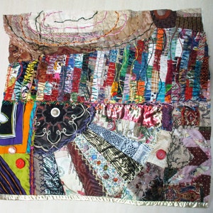 Vintage Crazy Quilt Block Cut out Scrap D