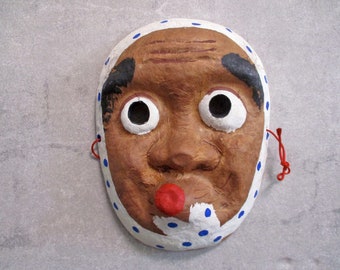 Vintage Japanese Mingei "HYOTTOKO" Paper mache MASK Wall deco