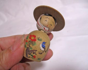 2.1inch Vintage Japanese Wooden KOKESHI Doll 2324