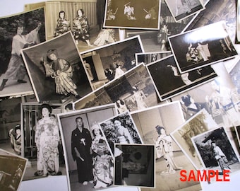 1910 - 50s lot 30Japanese vintage Kimono photo black white Random Assorted Paper ephemera