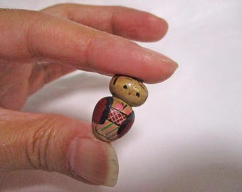 0.8inch Vintage Japanese Wooden KOKESHI Doll 2310