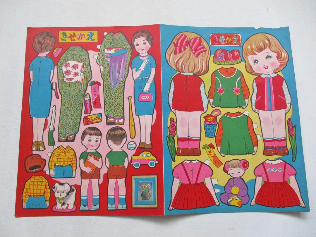 1960年代のビンテージ紙製着せ替え人形 - Etsy 日本