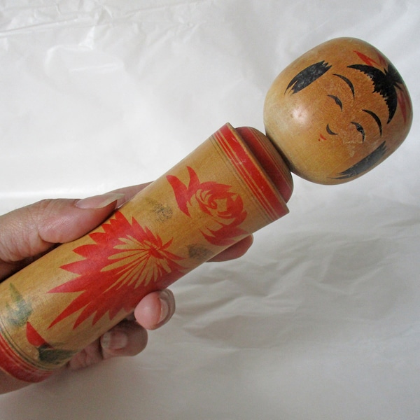 7inch Vintage Japanese Traditional Large Wood KOKESHI Doll 1804