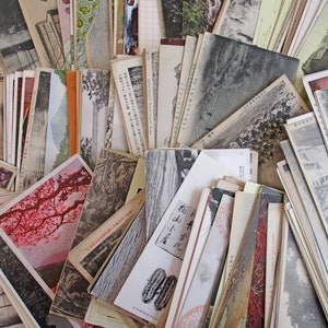 Set mit 10 japanischen Vintage-Postkarten von 1900 - 1940 Collage Papier Ephemera zufällig sortierte Packung 24211