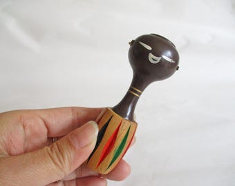 3.5 インチ ヴィンテージ 日本の伝統的な木製こけし人形 1927 年