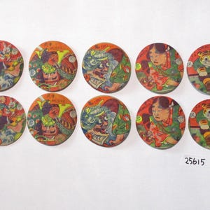 Jogo de cartas de papel vintage japonês MENKO com 10 peças