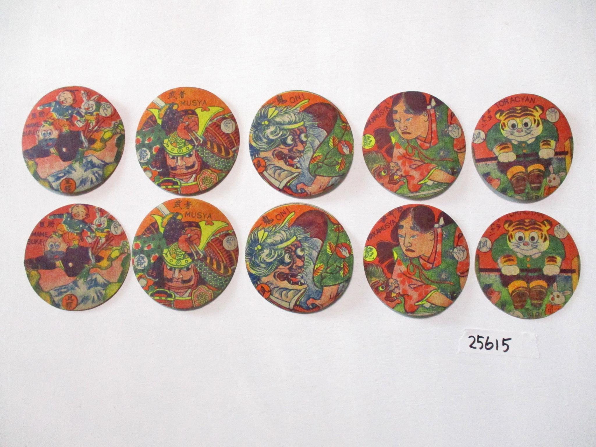 10pc Japanese Vintage MENKO Paper Card Game Piece - Etsy