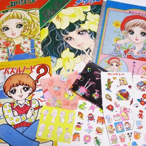 1960 to 70s vintage Japanese Girls Paper cut out mini stickers Ephemera Scrap Pack 2301