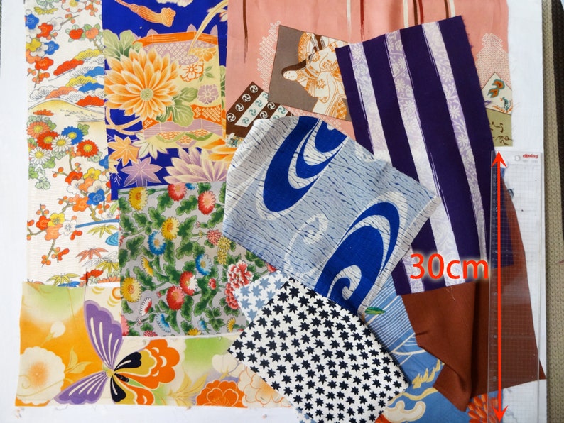 Antike Destash Seide KIMONO Schrott Rest sortiert Pack Set D | Etsy