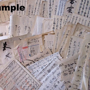 1lb plus JUNK Antique Japanese WASHI Handwritten only Paper Ephemera scrap Pack