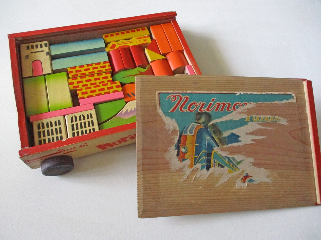 1950s Vintage Wooden Block Set - Etsy