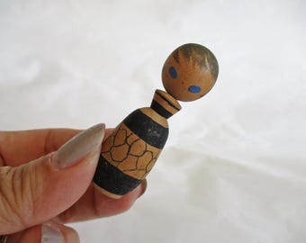 Poupée Kokeshi Japonaise En Bois - Vintage - 9,5 Pouces - Artisanat Traditionnel