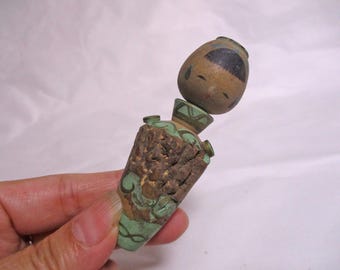 3.1inch Vintage Japanese Wooden KOKESHI Doll 2321