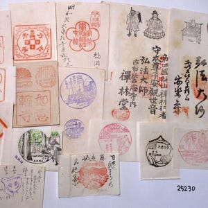 Você escolhe 1930 a 50s 15Selo de viagem japonês antigo Papel Ephemera Scrap
