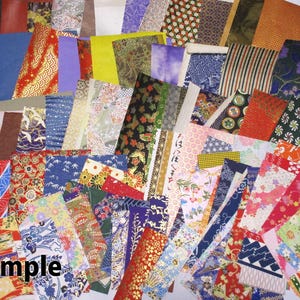 Saco de colagem de 100g, papéis japoneses vintage Chiyogami washi, sucata