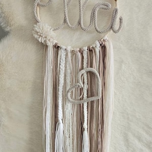 Atrapasueños personalizado con nombre | Letras de cordón de lana | Regalo para bebé | Decoración para habitación infantil | Idea de regalo | Hecho a mano