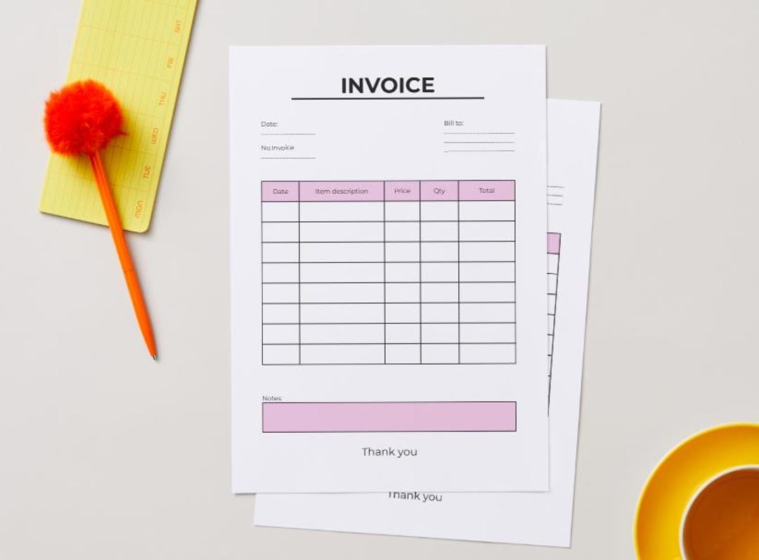 Simple Invoice Editable Printable Template - Etsy
