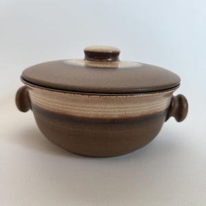 Vintage West Germany Ceramic Casserole Dish – Gerz Pottery, Earth Tones, 70s Kitchen