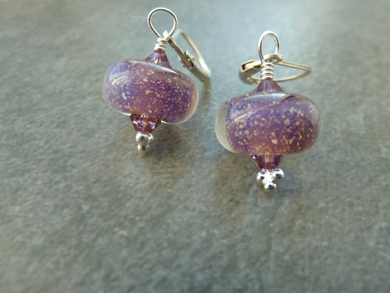 sterling silver uk handmade jewellery lampwork glass earrings