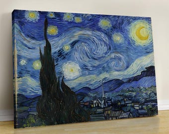 Van Gogh Starry Night Canvas Print: Vintage Wall Art Decor