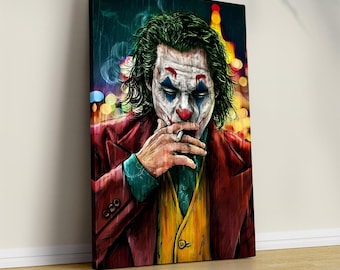 Joker Colored Poster, Colorful Film Print