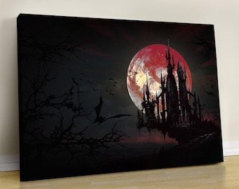 Dracula's Castle Poster, Gothic Home Decor, Dracula's Castle Print