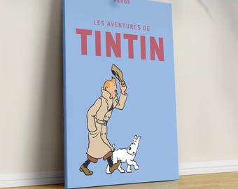 The Adventures of Tintin Poster, Hergé Wall Art Print for Kids, Movie Lovers