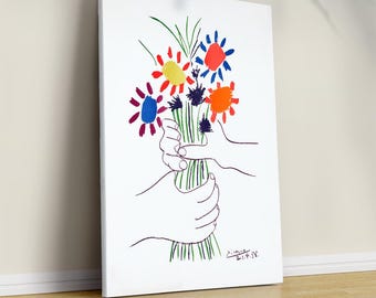 Picasso Flowers Print: Colorful Maximalist Art